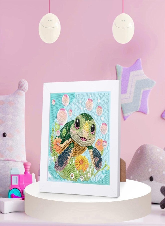 xackcme Sea Turtle Diamond Art Painting Kits for Kids with Frame, Animal Diamond Art for Kids Ages 4-8-12, Easy Kid Gem Painting Kit with Beautiful Package for Gift Home Wall Decor (7x7 inch) - Image 4